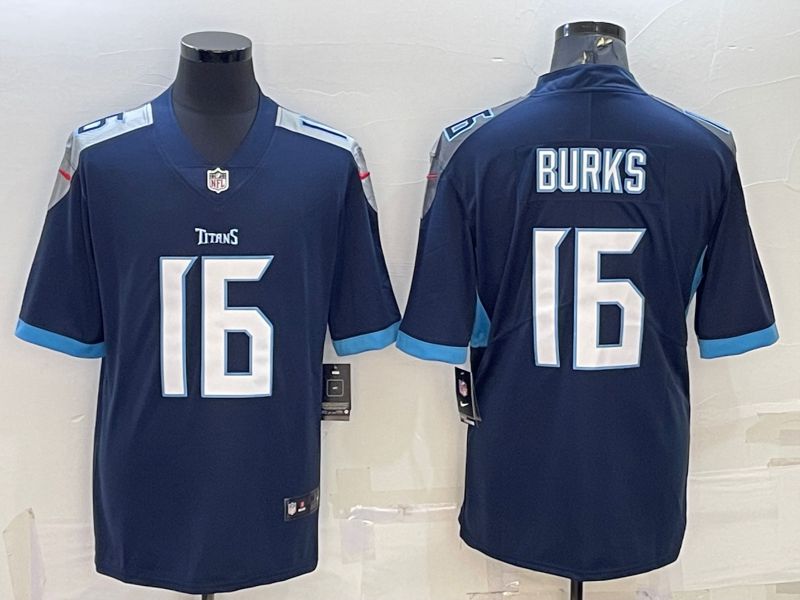Men Tennessee Titans 16 Burks Blue 2022 Vapor Untouchable Limited Player Nike NFL Jersey